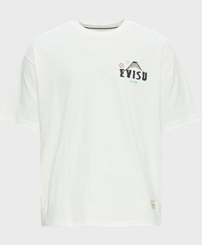 EVISU T-shirts KUMADORI DARUMA SLOGAN PRINTED T-SHIRT Hvid